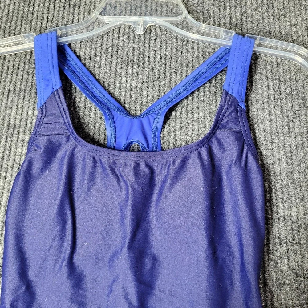Speedo Womens One Piece Swimsuit X Blue Modest‎ Cut Classic Size 6